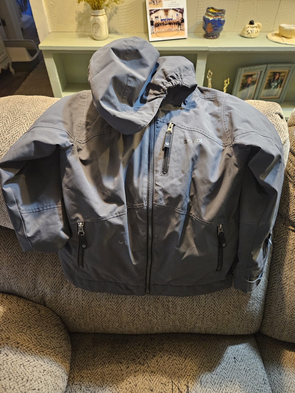 Boy's Marmot Hooded Jacket in Gray